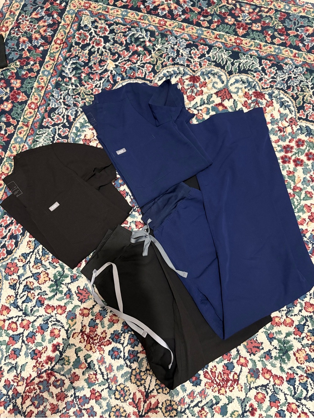 Figs Navy and Black Scrub Sets XS